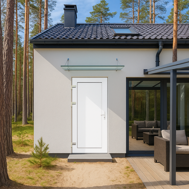 Plastmasas ārdurvis ATL-T 80 mm, Balta RAL 9016, A klase