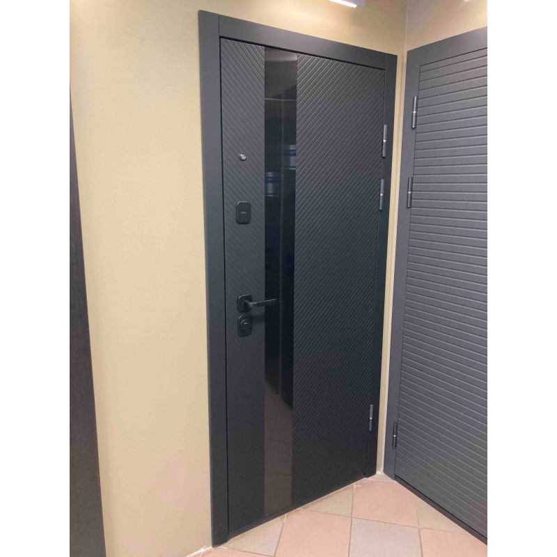 Entrance door LAR-4 UUS Metalluks MDF+Glass / MDF+Mirror