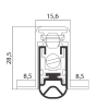 Automatic Door Threshold CO - 1800 (15.6 x 28.5 mm)