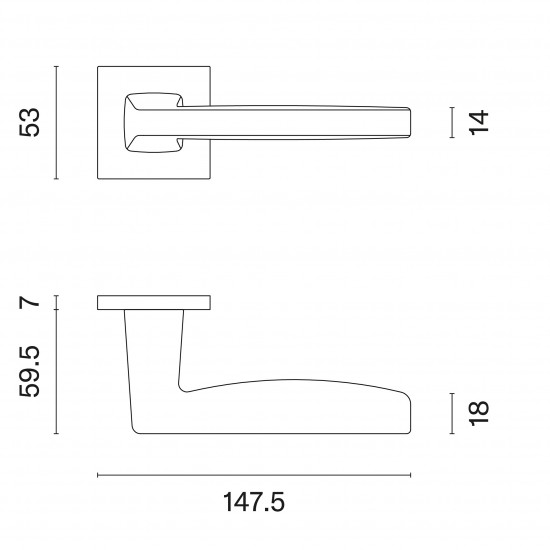 Door handles APRILE ERBA Q7SE Black