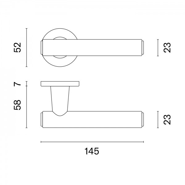 Durvju rokturi APRILE EGERIA R7S Black leather