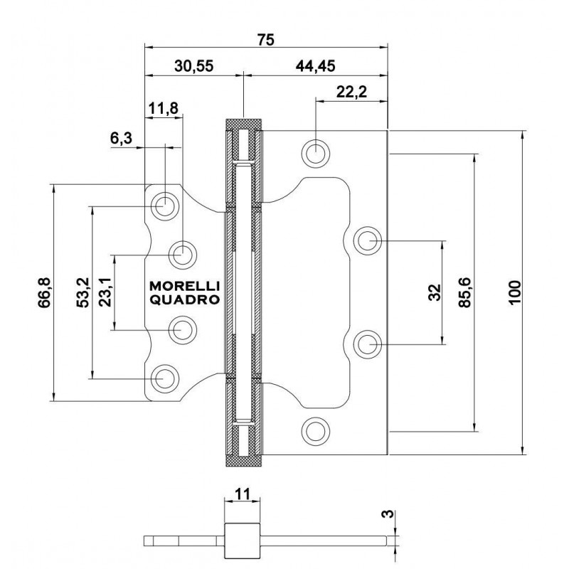 Петли-бабочки MORELLI QUADRO-1 BL