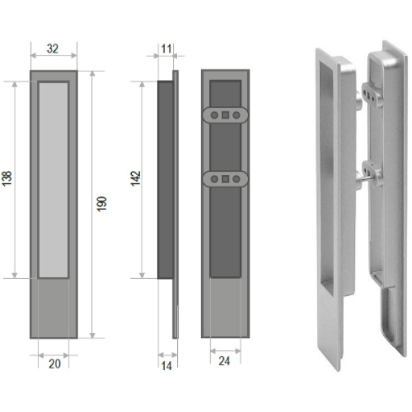 Sliding door handle 1098 Z Sliding door handle 1098 Z