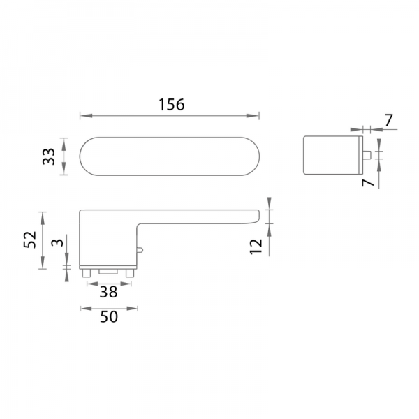 Door handle MP IMPRESSA WC Door handle MP IMPRESSA WC