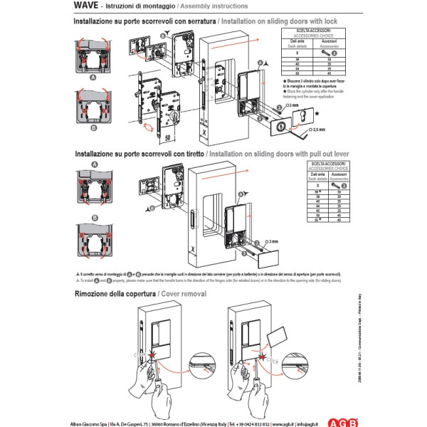 Sliding door lock WAVE WC White Sliding door lock WAVE WC White