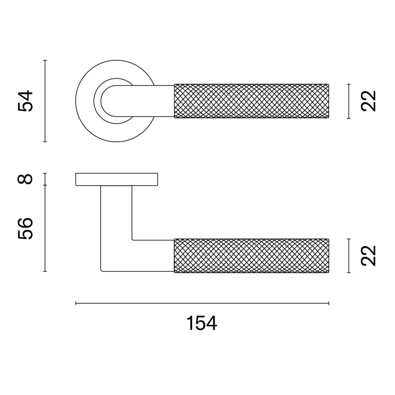Door handles STERK OVAL 1742 PRO 8MM
