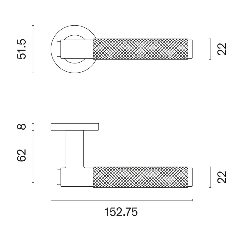 Door handles STERK OVAL 1741 PRO 8MM