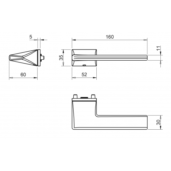 Door handles TUPAI 4130 5RE 153 Melns