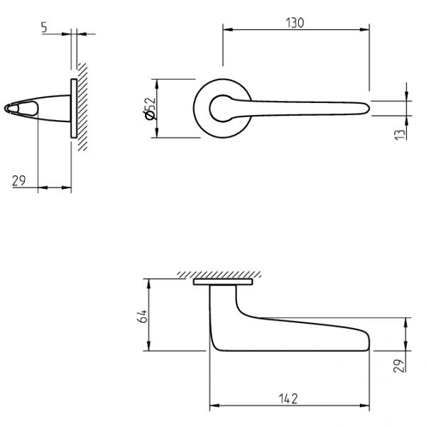 Дверные ручки TUPAI 4164 Q5S Дверные ручки TUPAI 4164 Q5S
