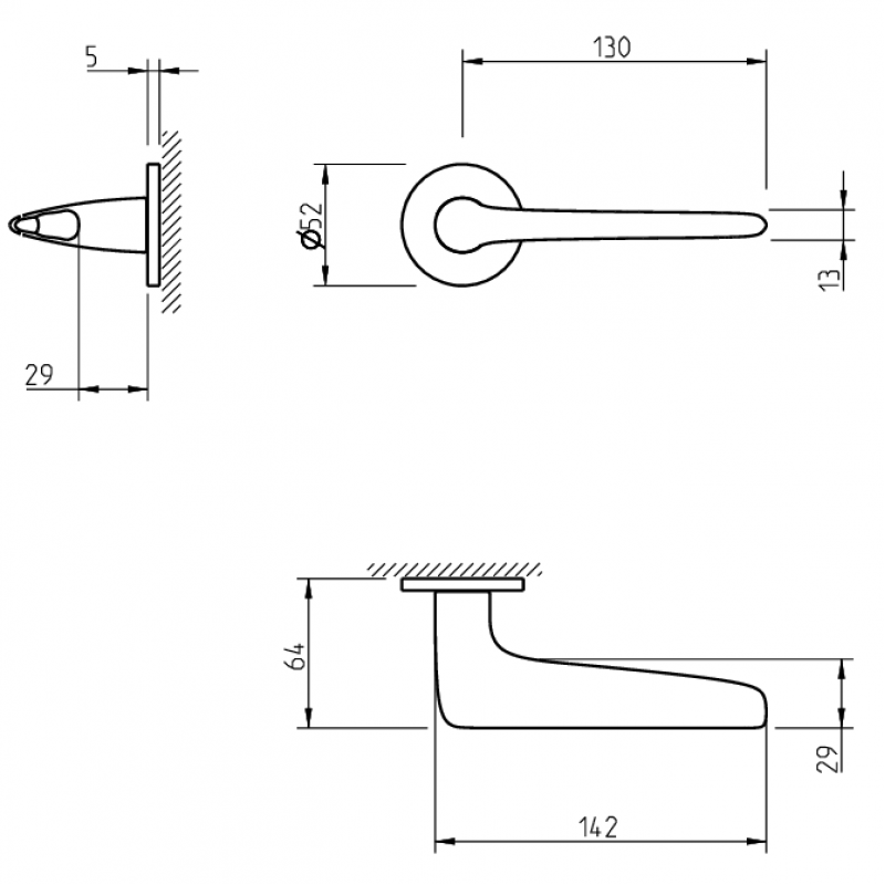 Door handles TUPAI 4164 Q5S Door handles TUPAI 4164 Q5S