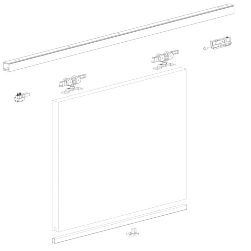 Bīdāmo durvju sistēma TG / NR ar Soft Close bremzēm 3cm (KIT)