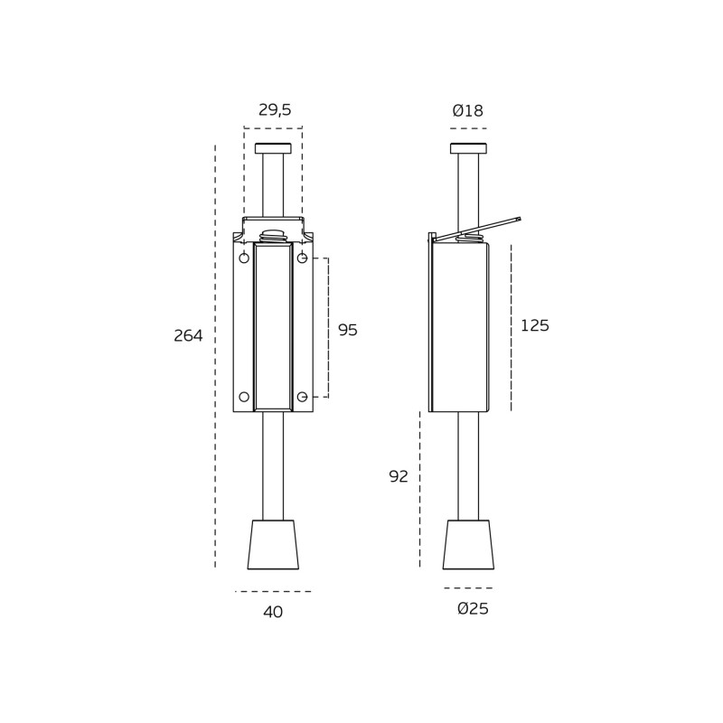 Spring Door Holder 264 mm Spring Door Holder 264 mm