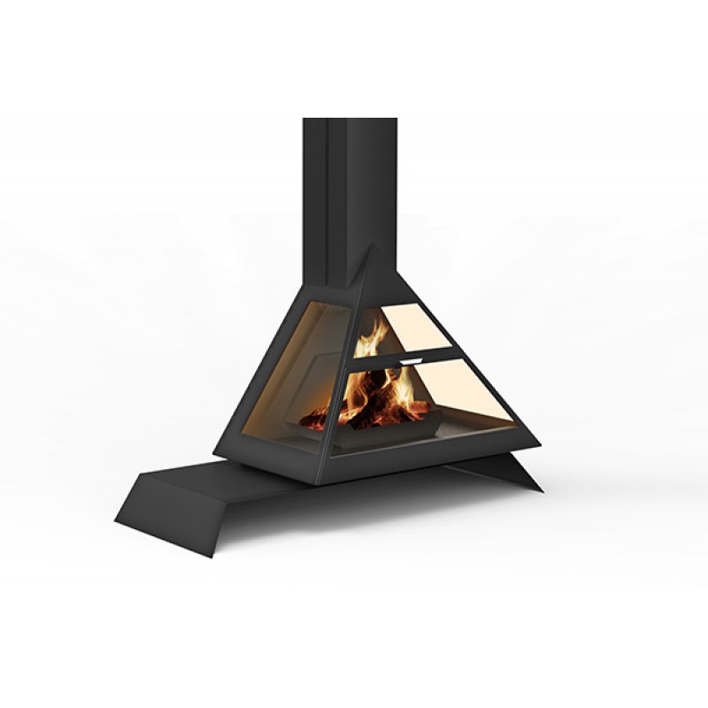 Traforart Admeto Frontal Suspended Rear Smoke Outlet piekarināmais Ecodesign kamīns