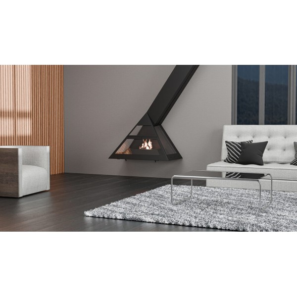 Traforart Admeto Oblique Front Facing Ecodesign kamīns ar slīpu dūmvadu