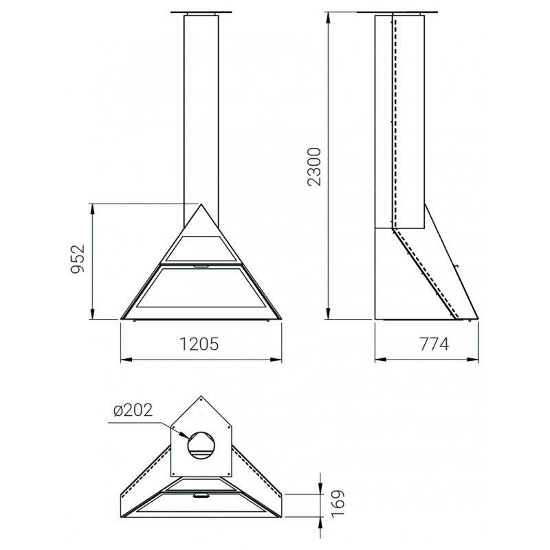 Камин Traforart Admeto Suspended Corner — подвесной угловой Ecodesign