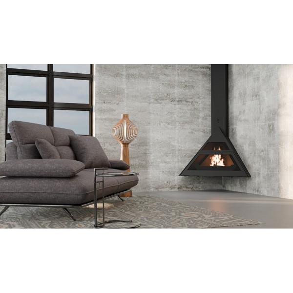 Traforart Admeto Wall Mounted Corner pie sienas stiprināms stūra Ecodesign kamīns