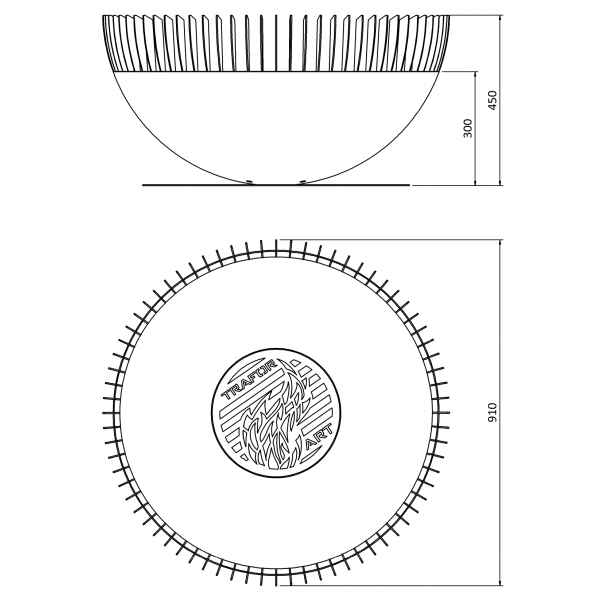 Traforart Atzavara L Large Outdoor Fireplace Fire Bowl
