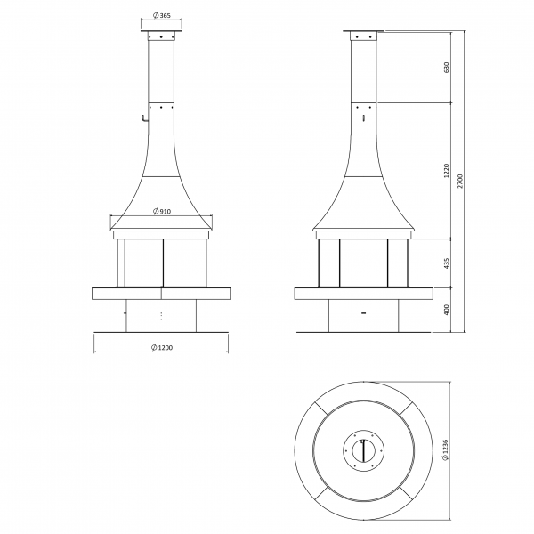 Traforart Ausa Central 360° Panoramic Designer Fireplace