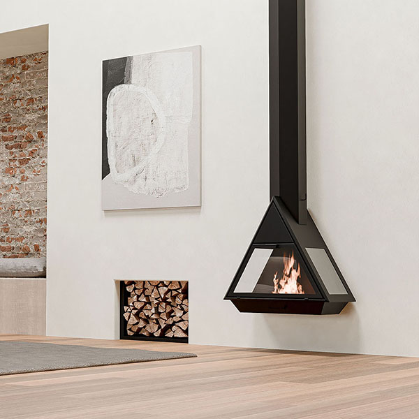 Traforart Equil Frontal Suspended Front-Facing Designer Fireplace