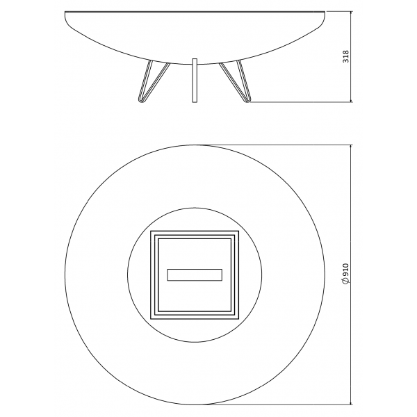 Traforart Flat Outdoor Designer Fireplace Fire Table