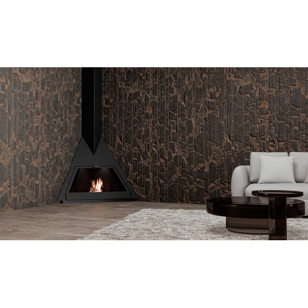 Панорамный угловой дизайнерский камин Traforart Foxi Corner