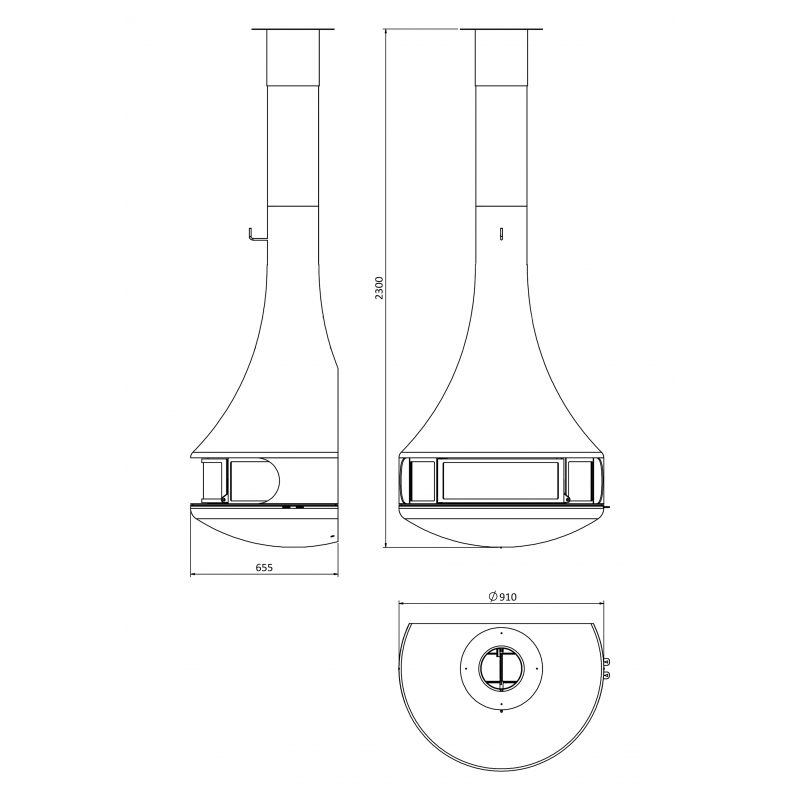 Герметичный фронтальный Ecodesign камин Traforart Hypnos Frontal With Enclosure