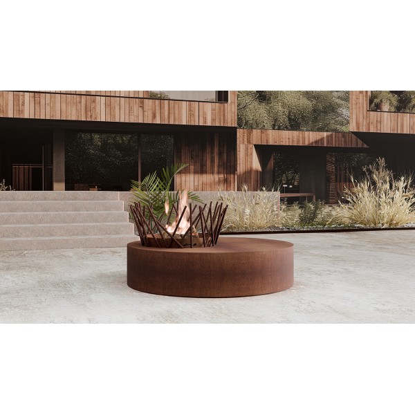 Traforart Iconic Medium Corten āra dizaina kamīns