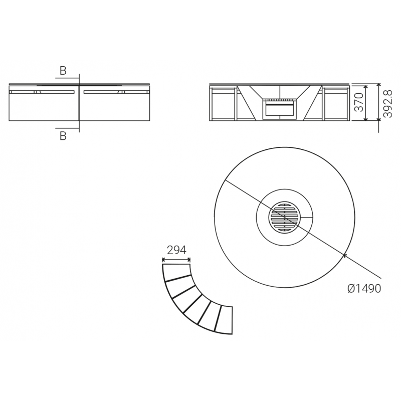Traforart Lounge Outdoor Fireplace with Integrated Benches