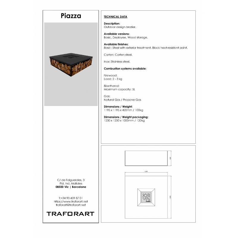 Traforart Piazza Outdoor Designer Fire Feature