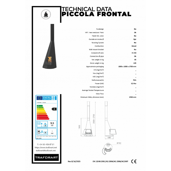 Компактный фронтальный дизайнерский камин Traforart Piccola