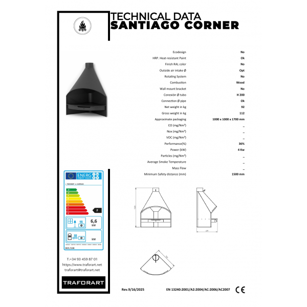 Камин Traforart Santiago Corner классический угловой дизайнерский