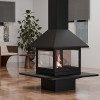 Traforart Vulcano Central Enclosure Panoramic Designer Fireplace