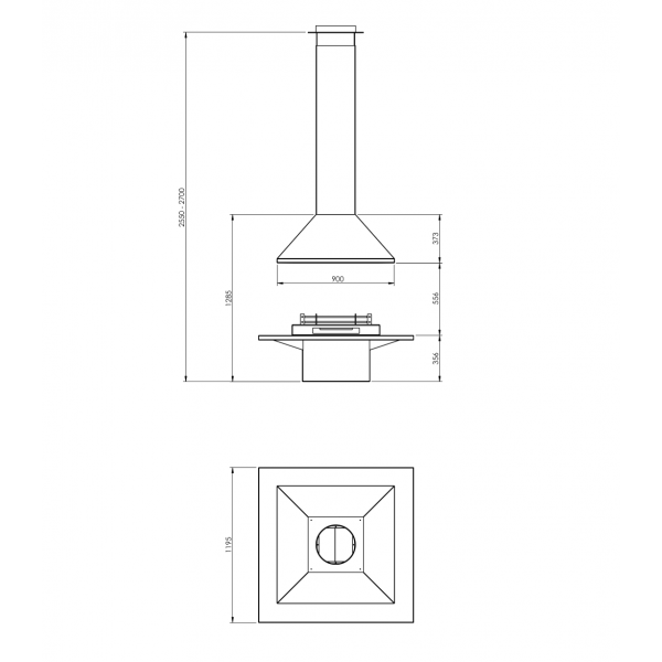 Traforart Vulcano Central Open Designer Fireplace