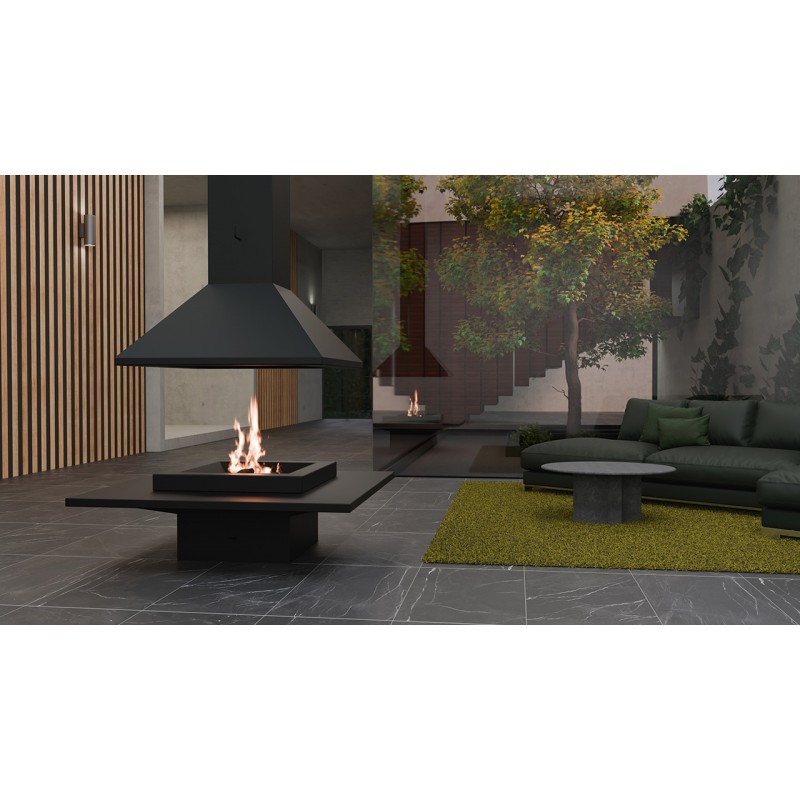 Traforart Vulcano Central Open Designer Fireplace
