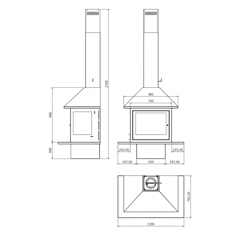 Traforart Vulcano Frontal Enclosure Ecodesign Fireplace