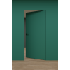 Concealed mounting doors with painted panel RAL7047, black frame, opening height 2300mm