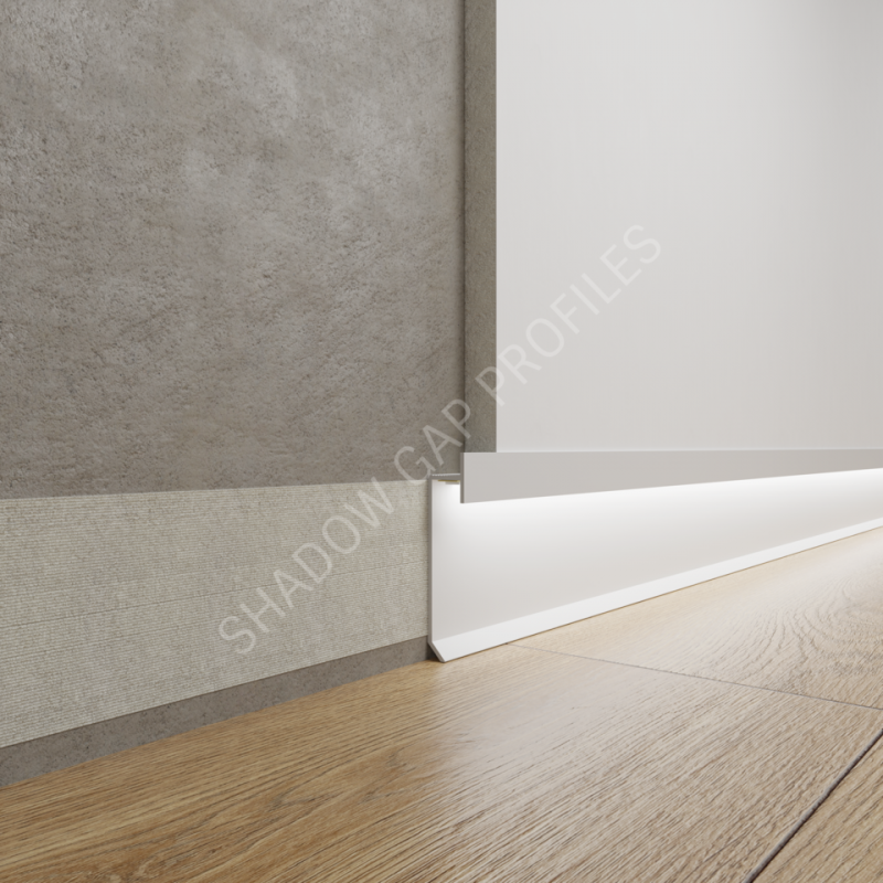 Aluminium Flush-Mounted Skirting Board 49.5mm x 2600mm - ASP-904