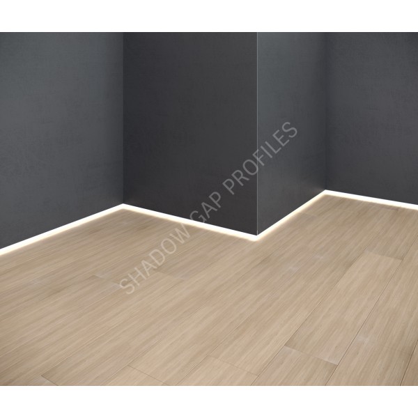 Алюминиевый скрытый плинтус с LED каналом 20mm x 2600mm ASPL120