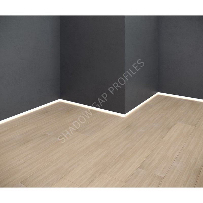 Алюминиевый скрытый плинтус с LED каналом 20mm x 2600mm ASPL120