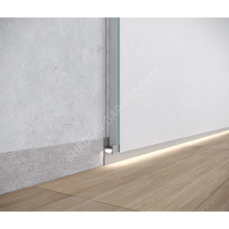 Алюминиевый скрытый плинтус с LED каналом 20mm x 2600mm ASPL120