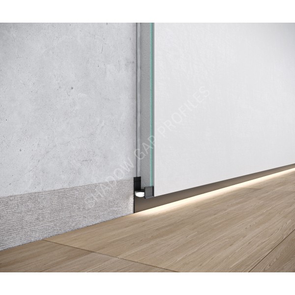 Алюминиевый скрытый плинтус с LED каналом 20mm x 2600mm ASPL120