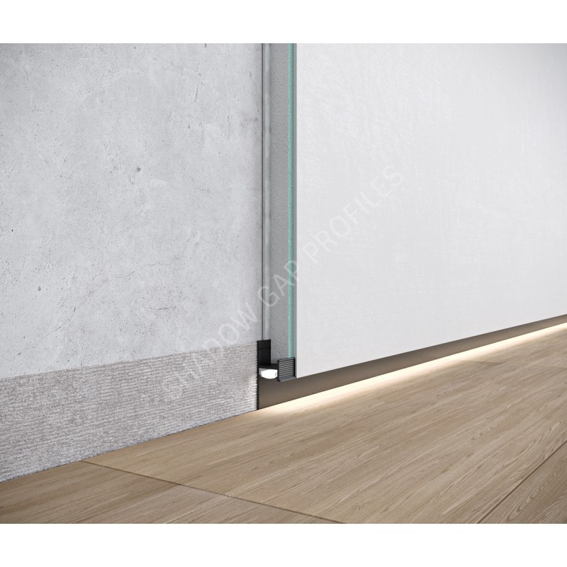 Алюминиевый скрытый плинтус с LED каналом 20mm x 2600mm ASPL120