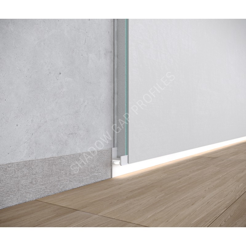 Алюминиевый скрытый плинтус с LED каналом 20mm x 2600mm ASPL120