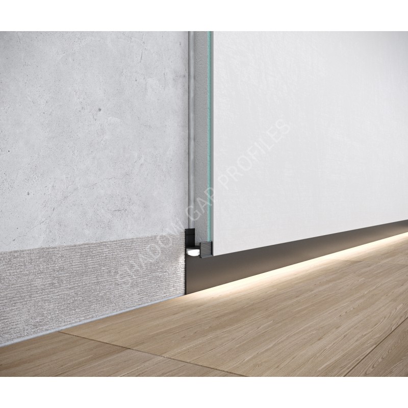 Алюминиевый скрытый плинтус с LED каналом 30mm x 2600mm ASPL130