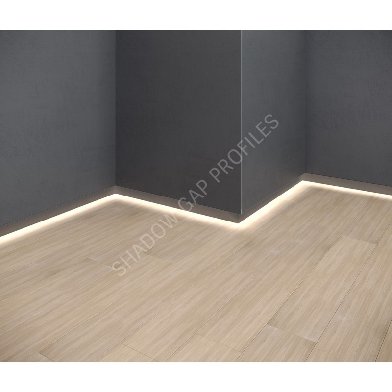 Алюминиевый скрытый плинтус с LED каналом 30mm x 2600mm ASPL130