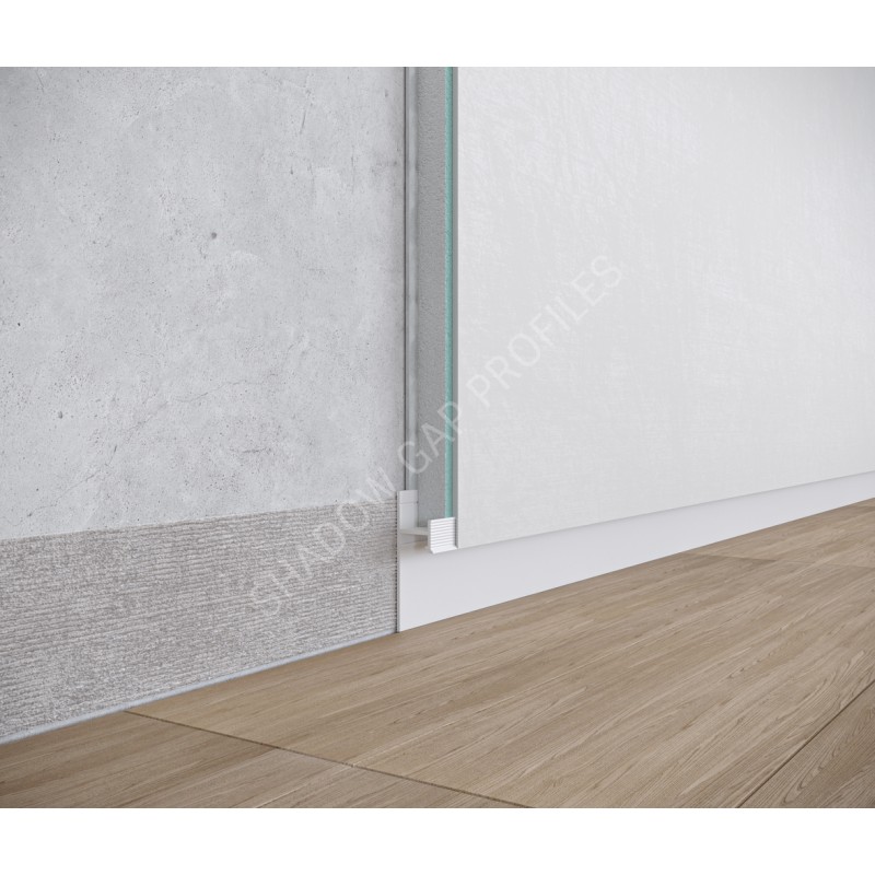 Алюминиевый скрытый плинтус с LED каналом 30mm x 2600mm ASPL130