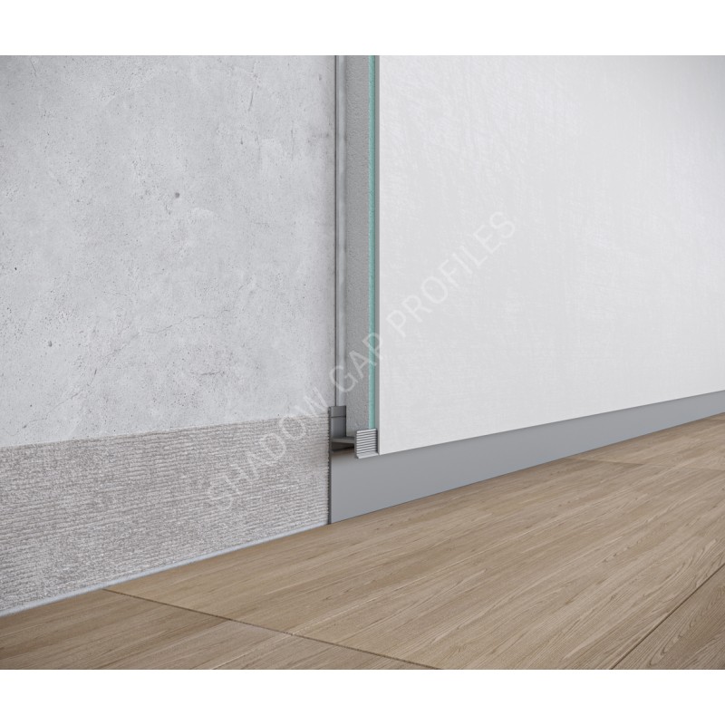 Алюминиевый скрытый плинтус с LED каналом 30mm x 2600mm ASPL130