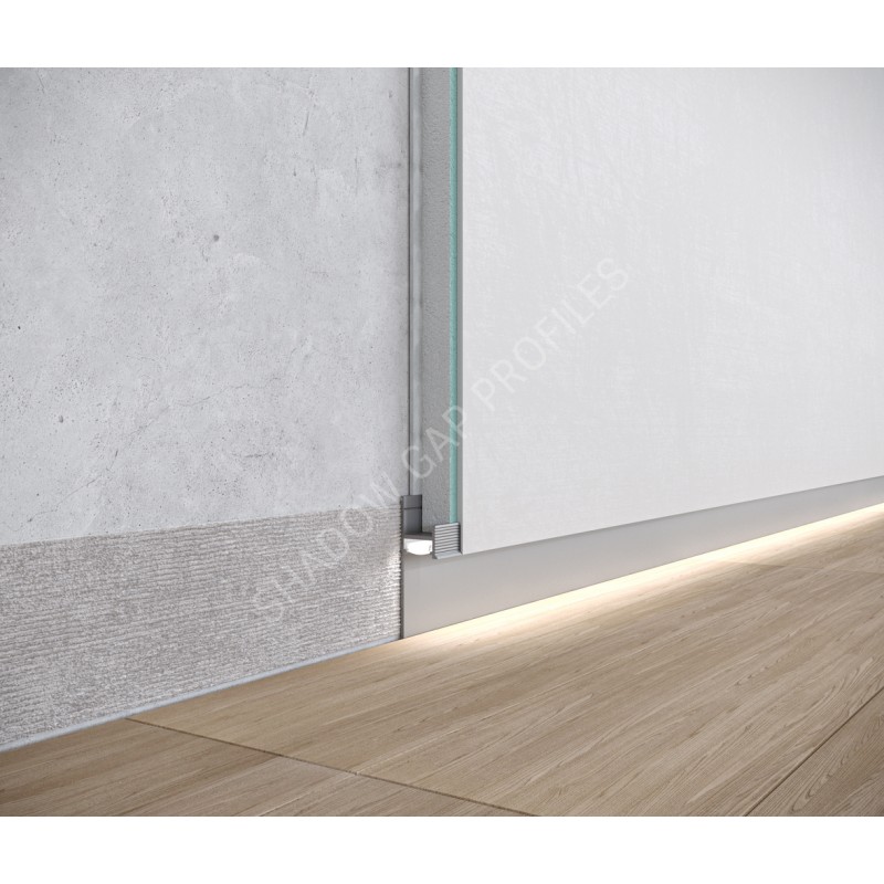 Алюминиевый скрытый плинтус с LED каналом 30mm x 2600mm ASPL130