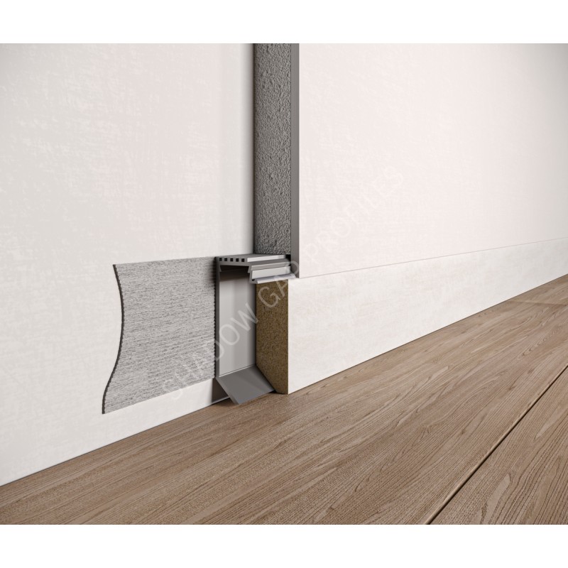 Алюминиевый скрытый плинтус с LED каналом 35mm x 2600mm ASPL35