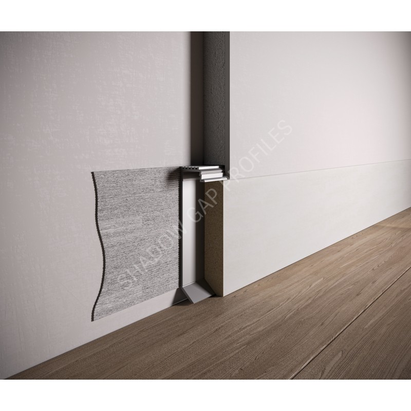 Алюминиевый скрытый плинтус с LED каналом 60mm x 2600mm ASPL60